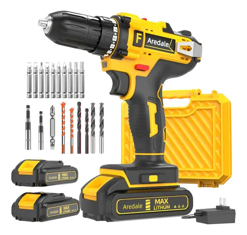 SET DE TALADRO 2 BATERIAS 21 V 26 PZ AMARILLO HASS/ AM